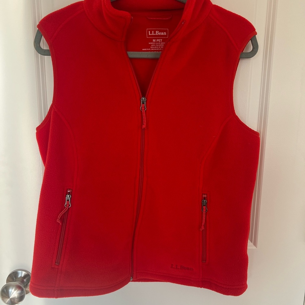 L.L. Bean Vibrant Red Women's Fleece Vest Size P Med